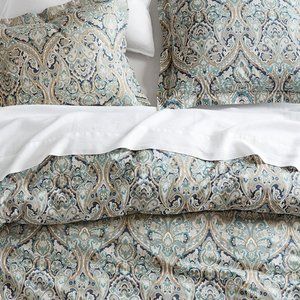 Mackenna Paisley Organic Percale King/Cal-King Duvet Cover w/ 2 Standard Shams
